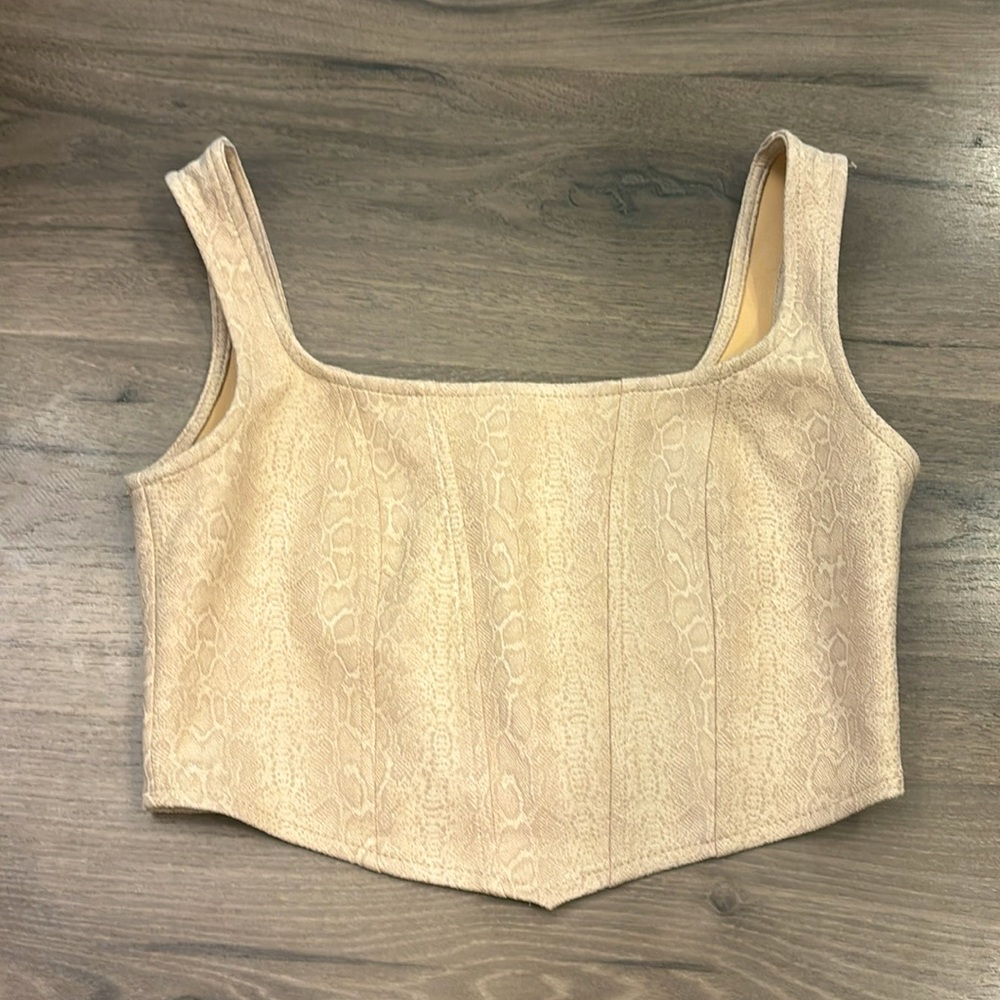 Snakeskin corset crop top
